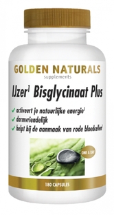 Golden Naturals Ijzer Bisglycinaat Plus Capsules 180VCP Golden Naturals Ijzer Bisglycinaat Plus Capsules 180VCP
