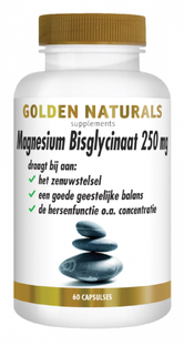 Golden Naturals Magnesium Bisglynaat 250mg Capsules 60VCP Golden Naturals Magnesium Bisglynaat 250mg Capsules 60VCP