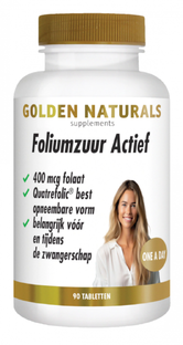 Golden Naturals Foliumzuur Actief Tabletten 90TB Golden Naturals Foliumzuur Actief Tabletten 90TB