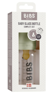 BIBS Glazen Babyfles Complete Set Sage 110 ml 1ST 