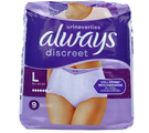 Always Discreet Underwear 6 Large 9ST Always Discreet Underwear 6 Large 9ST