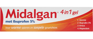 Midalgan 4-in-1 Gel met Ibuprofen 5% 100GR Midalgan 4-in-1 Gel met Ibuprofen 5% 100GR