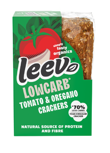 Leev Tomato & Oregano Lowcarb Crackers 80GR Leev Tomato & Oregano Lowcarb Crackers 80GR