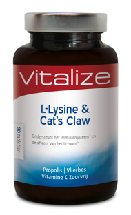 Vitalize L-Lysine en Cats Claw Tabletten 90CP Vitalize L-Lysine en Cats Claw Tabletten 90CP