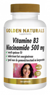 Golden Naturals Vitamine B3 Niacinamide 500 mg Capsules 120VCP Golden Naturals Vitamine B3 Niacinamide 500 mg Capsules 120VCP