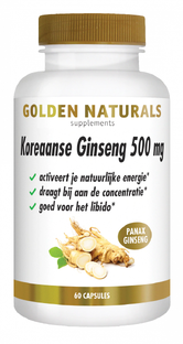 Golden Naturals Koraanse Ginseng Capsules 60VCP Golden Naturals Koraanse Ginseng Capsules 60VCP