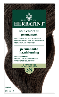 Herbatint Permanente Haarkleuring Donker-Kastanje 3N 170ML Herbatint Permanente Haarkleuring Donker-Kastanje 3N 170ML