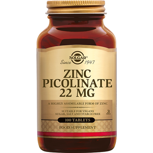 Solgar Zink Picolinaat 22 mg Tabletten 100TB Solgar Zink Picolinaat 22 mg Tabletten 100TB