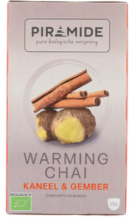Piramide Warming Chai Kaneel & Gember Thee 20ZK Piramide Warming Chai Kaneel & Gember Thee 20ZK