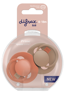 Difrax LOVI Prime Pacifier 6-18 Months - Granola/Orange 2ST Difrax LOVI Prime Pacifier 6-18 Months - Granola/Orange 2ST