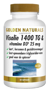 Golden Naturals Visolie 1400 TG & Vitamine D3 25mcg Capsule 60CP Golden Naturals Visolie 1400 TG & Vitamine D3 25mcg Capsule 60CP