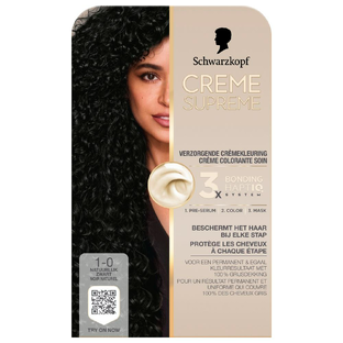Schwarzkopf Creme Supreme Crèmekleuring 1-0 Natuurlijk Zwart 1ST Schwarzkopf Creme Supreme Crèmekleuring 1-0 Natuurlijk Zwart 1ST