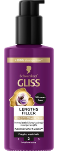 Schwarzkopf Gliss Lenghts Filler Silicon Free with Cafeïne 100ML Schwarzkopf Gliss Lenghts Filler Silicon Free with Cafeïne 100ML