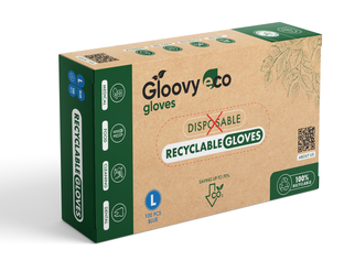 Gloovy Eco Recyclebare Handschoenen Blauw L 100ST Gloovy Eco Recyclebare Handschoenen Blauw L 100ST