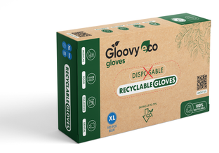 Gloovy Eco Recyclebare Handschoenen Blauw XL 100ST Gloovy Eco Recyclebare Handschoenen Blauw XL 100ST