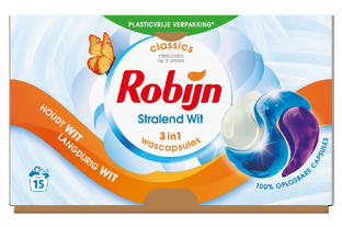 Robijn Stralend Wit 3-in-1 Wascapsules 15ST Robijn Stralend Wit 3-in-1 Wascapsules 15ST