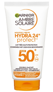 Garnier Ambre Solaire Hydra 24h Protect SPF50+ Zonnemelk 50ML Garnier Ambre Solaire Hydra 24h Protect SPF50+ Zonnemelk 50ML