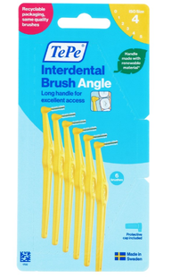 TePe Interdental Brush Angle Geel ISO Size 4 6ST TePe Interdental Brush Angle Geel ISO Size 4 6ST