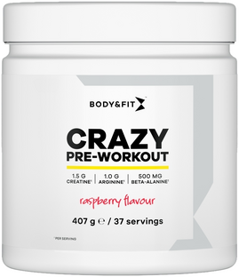 Body & Fit Crazy Pre-Workout Frambozen 407GR Body & Fit Crazy Pre-Workout Frambozen 407GR