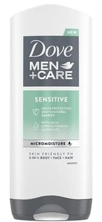 Dove Men +Care 3in1 Body Face Hair Douchegel Sensitive 400ML Dove Men +Care 3in1 Body Face Hair Douchegel Sensitive 400ML