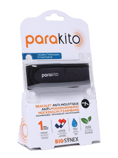 ParaKito Anti-Muggen Armband Zwart Volwassenen 1ST ParaKito Anti-Muggen Armband Zwart Volwassenen 1ST