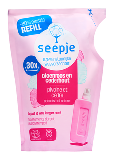 Seepje Wasverzachter Pioenroos Cederhout Navulling 750ML Seepje Wasverzachter Pioenroos Cederhout Navulling 750ML