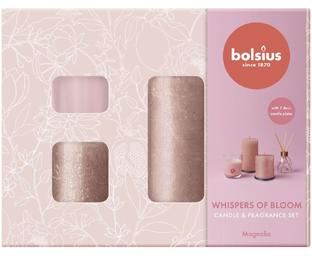 De Online Drogist Bolsius Whisper Of Bloom Candle & Fragrance Set Magnolia 1ST aanbieding