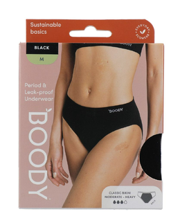 Boody Menstruatieondergoed Bikinislip Zwart Normaal/Hevig Maat M 1ST Boody Menstruatieondergoed Bikinislip Zwart Normaal/Hevig Maat M 1ST