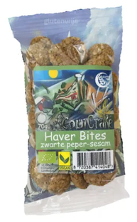 Corn Crake Haver Bites Zwarte Peper-Sesam 150GR Corn Crake Haver Bites Zwarte Peper-Sesam 150GR