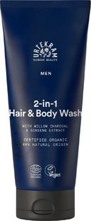 Urtekram Men 2-in-1 Hair & Body Wash With Willow Charcoal & Ginseng 200ML Urtekram Men 2-in-1 Hair & Body Wash With Willow Charcoal & Ginseng 200ML