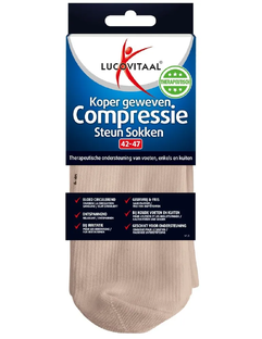 Lucovitaal Koper Compressie Steun Sokken Beige 42-47 1PR Lucovitaal Koper Compressie Steun Sokken Beige 42-47 1PR