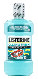 Listerine Clean & Fresh Mild & Zero Alcohol Mondspoeling 500ML Listerine Clean & Fresh Mild & Zero Alcohol Mondspoeling 500ML