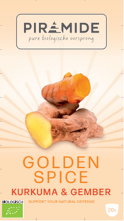 Piramide Golden Spice Kurkuma & Gember Thee 20ZK Piramide Golden Spice Kurkuma & Gember Thee 20ZK