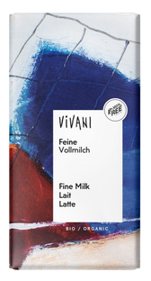 Vivani Fijne Volle Melkchocolade Reep 80GR Vivani Fijne Volle Melkchocolade Reep 80GR