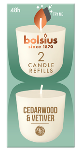 Bolsius Cederwood & Vetiver Candle Refills 2ST Bolsius Cederwood & Vetiver Candle Refills 2ST