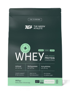 The Green Athlete Whey Protein Concentrate Unflavoured Bio Poeder 900GR 