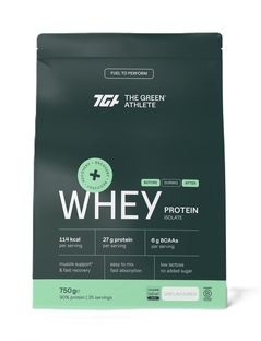 The Green Athlete Whey Protein Isolate Unflavoured Poeder 750GR 
