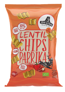 John Altman Lentil Chips Paprika Bio 75GR John Altman Lentil Chips Paprika Bio 75GR