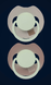 Difrax LOVI Fopspeen Dynamisch 6-18 m Prime Glow Ivory Blush 2ST fopspenen in het donker