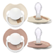 Difrax LOVI Fopspeen Dynamisch 18m+ Prime Glow Ivory Blush 2ST fopspenen van diverse kanten