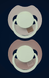 Difrax LOVI Fopspeen Dynamisch 0-6 m Prime Glow Ivory Blush 2ST fospeen in het donker