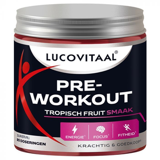 Lucovitaal Pre-Workout Tropisch Fruit 200GR  Lucovitaal Pre-Workout Tropisch Fruit 200GR