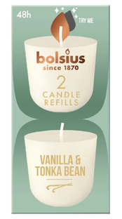 Bolsius 2 Candle Refills Vanilla & Tonka Bean 1ST Bolsius 2 Candle Refills Vanilla & Tonka Bean 1ST