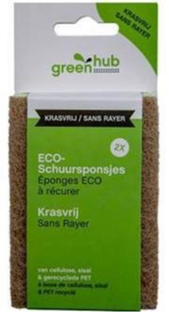 GreenHub ECO Schuursponsjes Krasvrij 2ST GreenHub ECO Schuursponsjes Krasvrij 2ST