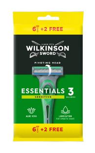 Wilkinson Essentials 3 Sensitive Wegwerp Mesjes 8ST Wilkinson Essentials 3 Sensitive Wegwerp Mesjes 8ST