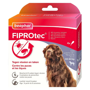 Beaphar FIPROtec tegen Vlooien en Teken Extra Grote Honden 4ST Beaphar FIPROtec tegen Vlooien en Teken Extra Grote Honden 4ST