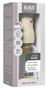 BIBS Glas Latex Slow Flow Babyfles 0+ Maanden Ivory 1ST 