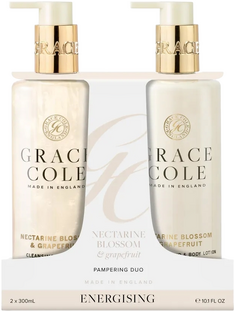 Grace Cole Nectarine Blossom & Grapefruit Pampering Hand Care Duo 600ML Grace Cole Nectarine Blossom & Grapefruit Pampering Hand Care Duo 600ML
