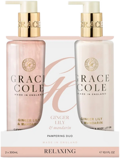 Grace Cole Ginger Lily & Mandarin Pampering Hand Care Duo 600ML Grace Cole Ginger Lily & Mandarin Pampering Hand Care Duo 600ML
