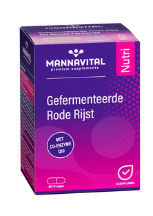 MannaVital Gefermenteerde Rode Rijst Capsules 60VCP MannaVital Gefermenteerde Rode Rijst Capsules 60VCP